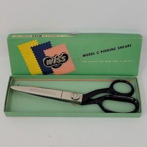 Vintage Wiss Pinking Shears Model CB9 + Original Box Sewing Scissors Dressmaking